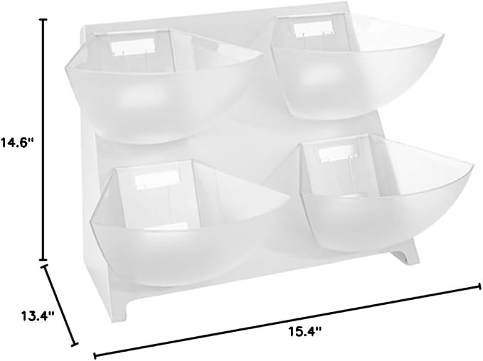 Restaurantware-Met Lux 15.5 x 10 x 10.5 Inch Coffee Accessory Caddy, 1 Premium Coffee And Condiment Organizer - 4 Removable Compartments, White Steel Breakroom Organizer - Image 5