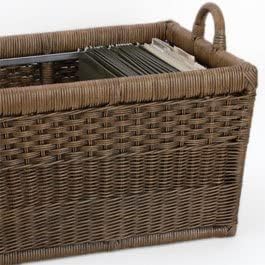 The Basket Lady Lift-Off Lid Wicker Storage Basket, L, Walnut Brown | Outside: 24.5" L x 18" W x 17.5" H | Inside: 21.5"L x 15.5"W x 14"H - Handcrafted by artisans from natural rattan - Image 8