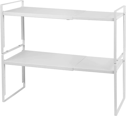Nxconsu Kitchen Cabinet Shelf Organizers, Countertop Riser, 10.5" 2 Pack | Expandable Metal Shelf Holds 50lbs with 5 Adjustable Height Levels for Kitchen Cabinet Cupboard Pantry Countertop by Nxconsu