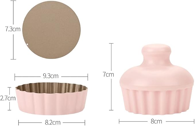 CANDeal 10PCS Tart Baking Molds Set, 8 PCS Quiche Baking Pans with 2PCS Tart Tamper, Removable Base, Non-stick Egg Tart Baking Molds Set,Mini Round Pie Moulds - Image 2