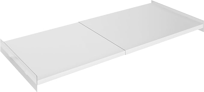 Expandable Closet Tension Shelf Organizers, 1 Pack Cabinet Rack Storage for Wardrobe Divider Shelves Pantry Cupboard Kitchen (White,15.8" D x 26"-38" W,1PCS) by SlimmKISS
