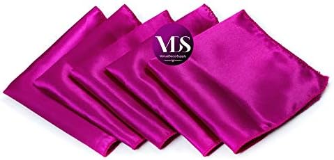 VDS - 200 Pieces | Satin Napkins 12 x 12 Inch Square | Kitchen & Dinner Table Napkins Cloths Handkerchief for Restaurant Bistro Wedding Christmas Birthday Party Dinner Decoration (Magenta Violet) - Image 2