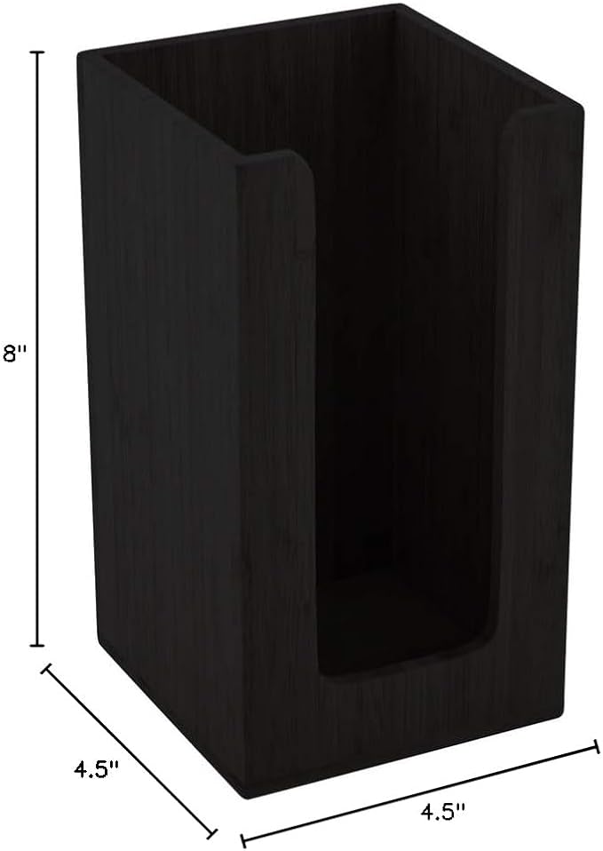 Restaurantware Coffee Cup Organizer 4.5 x 4.5 x 8 Inch Multipurpose Bamboo Holder Black Countertop Cup, Napkin, and Lid Organizer for Coffee Shops and Office Break Rooms - Image 8