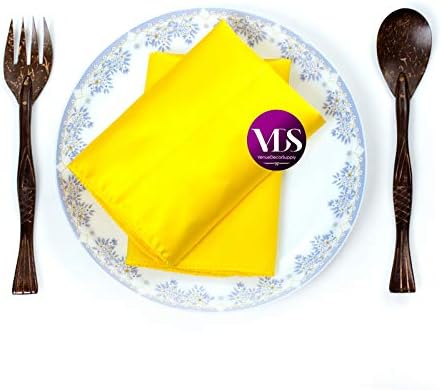 VDS - 200 Pieces | Satin Napkins 12 x 12 Inch Square | Kitchen & Dinner Table Napkins Cloths Handkerchief for Restaurant Bistro Wedding Christmas Birthday Party Dinner Decoration (Yellow) - Image 4