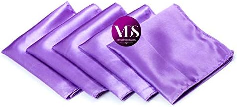 VDS - 50 Pieces | Satin Napkins 12 x 12 Inch Square | Kitchen & Dinner Table Napkins Cloths Handkerchief for Restaurant Bistro Wedding Christmas Birthday Party Dinner Decoration (Lavender) - Image 2