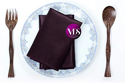 VDS - 200 Pieces | Satin Napkins 12 x 12 Inch Square | Kitchen & Dinner Table Napkins Cloths Handkerchief for Restaurant Bistro Wedding Christmas Birthday Party Dinner Decoration (Plum) - Image 4