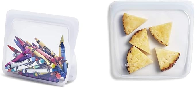 Stasher Reusable Silicone Storage Bags (Mini, Clear) and (Sandwich, Clear) by Stasher
