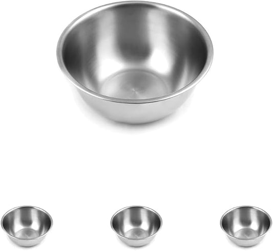 Fox Run Brands 2.75-Quart Stainless Steel Mixing Bowl, 9 x 9 x 4 inches, Metallic (Pack of 4) by foxrunbrands