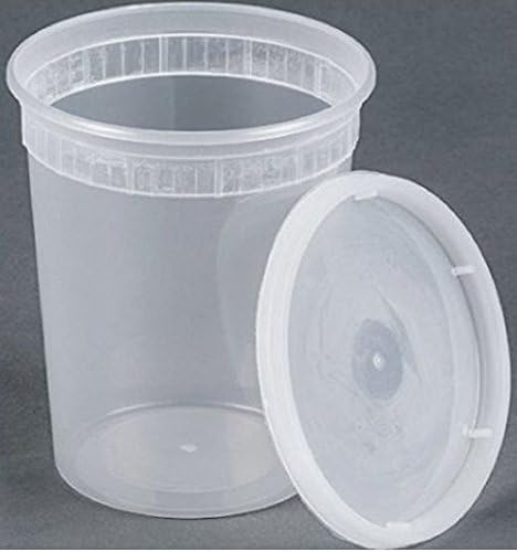 32oz plastic soup/Food container with lids (240 Pack) by Unknown