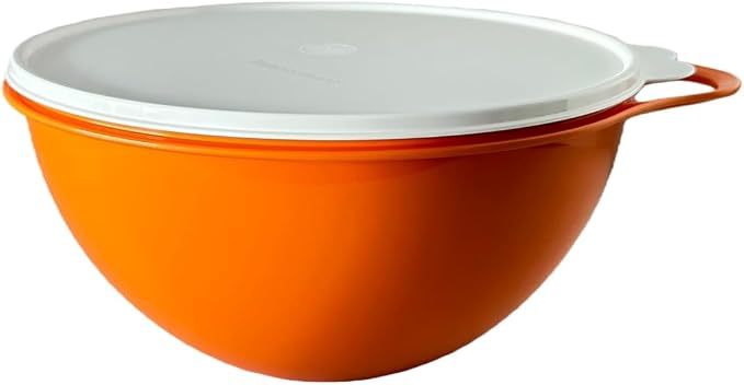 NewTupperware Medium Thatsa Mixing Bowl 19-Cup 4.5L in Orange with White Seal by Unknown