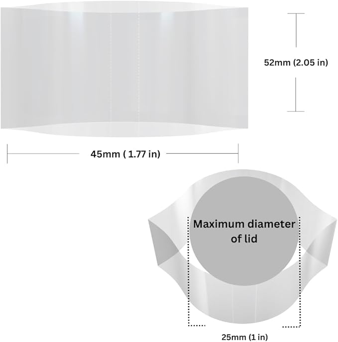 45 x 52 mm Clear Perforated Shrink Band for Hot Sauce, Woozy, Drip & Liquid Bottles [Cap Diameter: 1"] Pack of 5,000 - Image 2