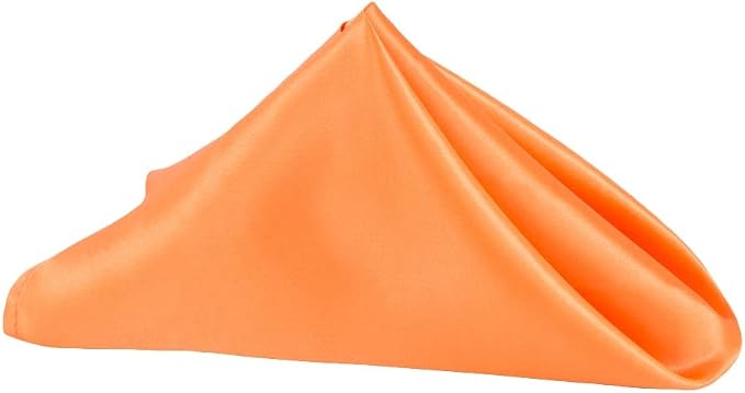 CVL 50 Pk, Satin Napkin 20"x20" Square Edge: Hemmed Material: 100% Polyester - Orange by Unknown