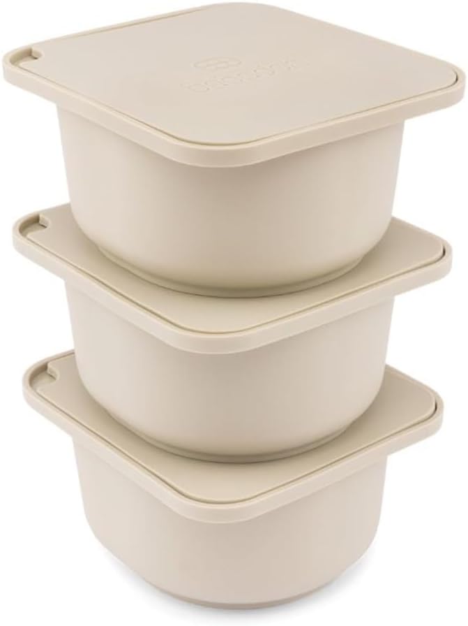 Babadoh Pizza Making Accessories | Pizza Dough Proofing Containers with Lids | Set of 3 | Dough Colour | Original Size (make 12" Pizzas) by Babadoh