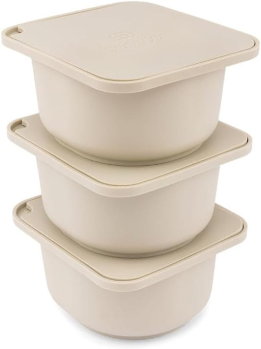 Babadoh Pizza Making Accessories | Pizza Dough Proofing Containers with Lids | Set of 3 | Dough Colour | Original Size (make 12" Pizzas) by Babadoh