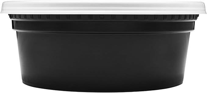 Karat [8oz - 240 ct Black PP Injection Molded Round Deli Containers with Lids (FP-IMDC8-PPB) - Image 8