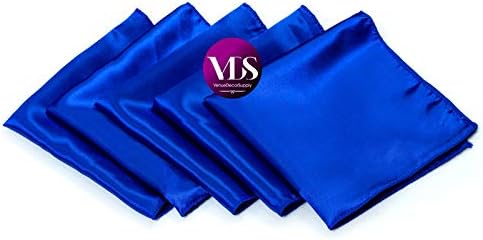 VDS - 100 Pieces | Satin Napkins 12 x 12 Inch Square | Kitchen & Dinner Table Napkins Cloths Handkerchief for Restaurant Bistro Wedding Christmas Birthday Party Dinner Decoration (Royal Blue) - Image 2
