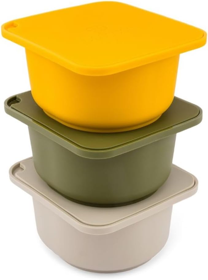 Babadoh Pizza Making Accessories | Pizza Dough Proofing Containers with Lids | Set of 3 | Multi Yellow (1 Dough, 1 Olive, 1 Yellow) | Original Size (make 12" Pizzas) by Babadoh