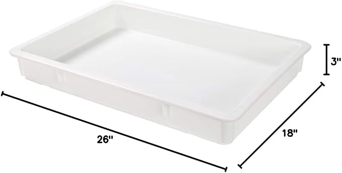 26 x 18 x 3 Inch Proofing Boxes, 10 Rectangle Dough Boxes - Stackable, Dishwasher-Safe, White Plastic Pizza Dough Boxes, Durable, Lids Sold Separately - Image 12
