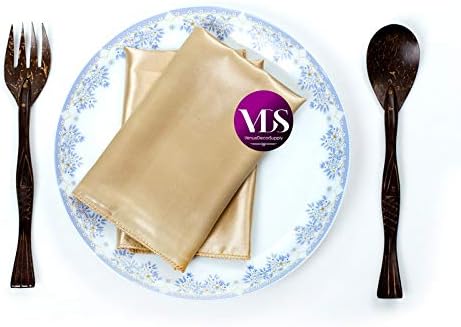 VDS - 50 Pieces | Satin Napkins 12 x 12 Inch Square | Kitchen & Dinner Table Napkins Cloths Handkerchief for Restaurant Bistro Wedding Christmas Birthday Party Dinner Decoration (Champagne) - Image 4