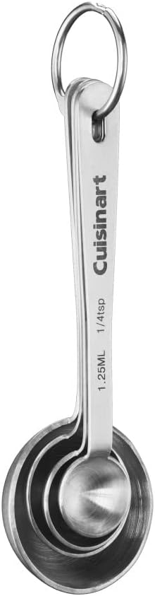 Cuisinart Mixing Bowl Set, Stainless Steel, 3-Piece CTG-00-SMP Stainless Steel Measuring Spoons, Set of 4,Silver CTG-00-SMC Stainless Steel Measuring Cups, Set of 4,Silver - Image 5