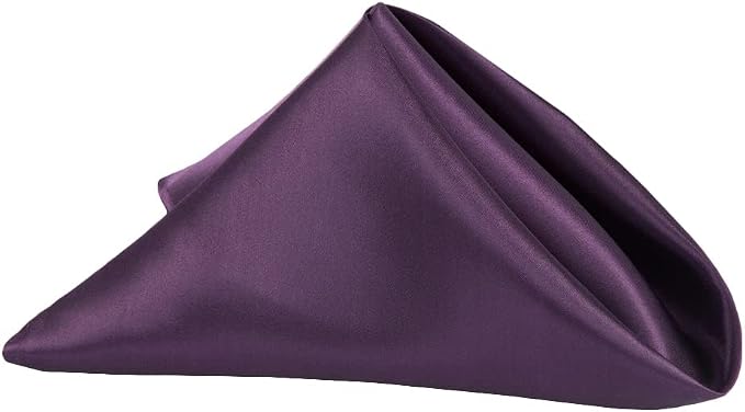CVL 50 Pk, Satin Napkin 20"x20" Square Edge: Hemmed Material: 100% Polyester - Plum by Unknown