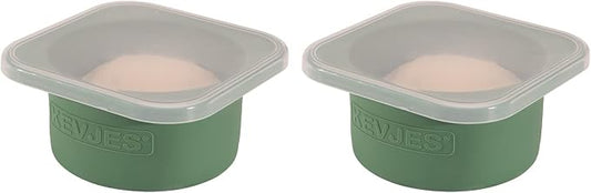 500ml Individual Dough Storage Vessels with Airtight Lid – Ideal for Neapolitan Pizza Round Dough Ball Cold Fermentation, Food Grade Silicone, Freezer & Dishwasher Safe – 2 Pack (Green) by kevjes