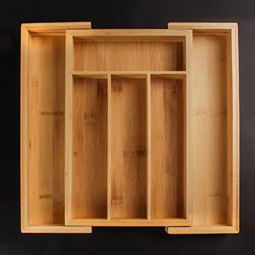 Berghoff Expandable 6 Slot Bamboo Flatware Organizer, Kitchen Cutlery Tray | Adjustable Wood Drawer Divider & Silverware Organizer, Adjusts 8.5 to 13.25 Inches, 6 Slot Utility Tray & Utensil Holder - Image 6