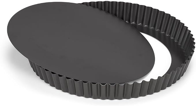 Patisse Round Quiche Pan non-stick with Removable Bottom 02948 diam. 11" (28 cm) and 1-3/16" (3 cm) Deep/High Charcoal Gray color by patisse