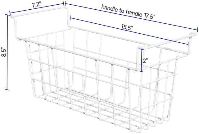 SANNO Chest Freezer Baskets, Deep Freezer Organizer Bins Sturdy Metal Wire Freezer Organizer for Home Kitchen, 17.5in - Image 2