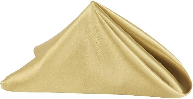 CVL 50 Pk, Satin Napkin 20"x20" Square Edge: Hemmed Material: 100% Polyester - Gold Antique by Unknown