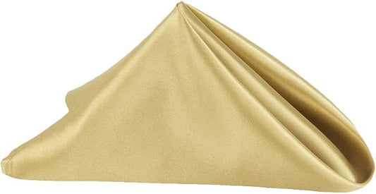 CVL 50 Pk, Satin Napkin 20"x20" Square Edge: Hemmed Material: 100% Polyester - Gold Antique by Unknown