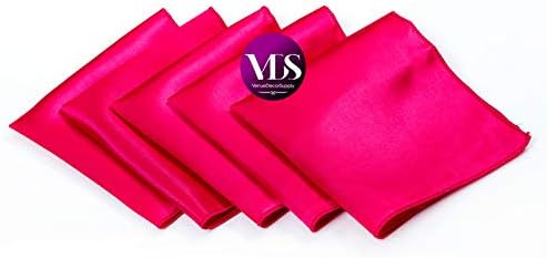VDS - 150 Pieces | Satin Napkins 12 x 12 Inch Square | Kitchen & Dinner Table Napkins Cloths Handkerchief for Restaurant Bistro Wedding Christmas Birthday Party Dinner Decoration (Magenta) - Image 2