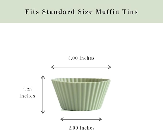 Reusable Silicone Baking Cup Silicone Muffin Liners for Cupcakes, BPA Free, Regular, 12 Pack, White Blue Green - Image 3