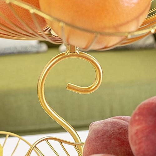 LANDTOM® Metal 3-Tier Fruit Basket Holder Decorative Fruit Bowl Stand, Gold (Type A) - Image 5