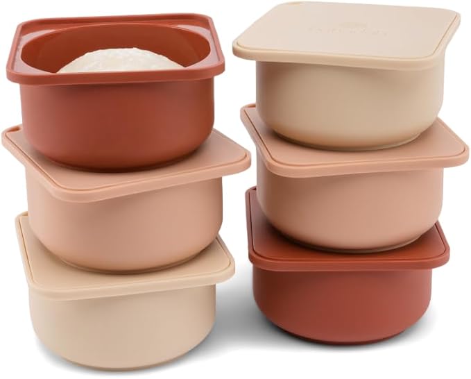 Babadoh Pizza Dough Proofing Silicone Containers with Lids | Pizza Making Accessories | Set of 6 | Multi Spice (2 Sesame, 2 Scallop, 2 Nduja) | Original Size (make 12" Pizzas) by Babadoh