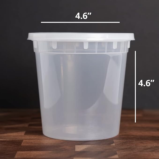 TIYA Food Containers - 24oz Bulk 240 Pack with Lids - Plastic Food Storage to-Go Containers - Reusable Microwavable Dishwasher Safe Cups - Airtight Leak Proof for Soups & Meal Prep - Image 5