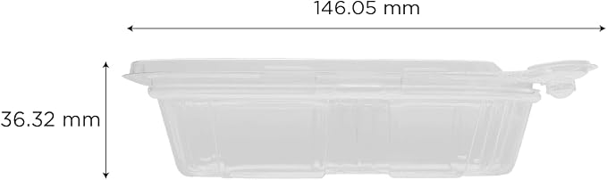 Karat 8oz PET Tamper Resistant Hinged Deli Container [200 ct] - Plastic Clamshell Food Containers, Easy Open Pull-Tab for Restaurants & Takeout - Image 4