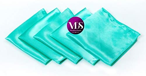 VDS - 125 Pieces | Satin Napkins 20 x 20 Inch Square | Kitchen & Dinner Table Napkins Cloths Handkerchief for Restaurant Bistro Wedding Christmas Birthday Party Dinner Decoration (Mint) - Image 2