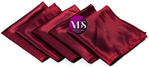 VDS - 200 Pieces | Satin Napkins 12 x 12 Inch Square | Kitchen & Dinner Table Napkins Cloths Handkerchief for Restaurant Bistro Wedding Christmas Birthday Party Dinner Decoration (Burgundy) - Image 2