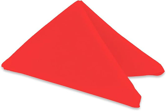 20 pcs Red 17"x17" Polyester Cloth Napkins | Premium, soft, & durable square linen napkins, perfect for weddings, dining, restaurants, & parties. Washable. by LeadingLinens