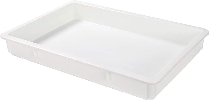 26 x 18 x 3 Inch Proofing Boxes, 10 Rectangle Dough Boxes - Stackable, Dishwasher-Safe, White Plastic Pizza Dough Boxes, Durable, Lids Sold Separately - Image 2