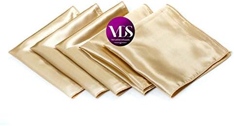 VDS - 150 Pieces | Satin Napkins 12 x 12 Inch Square | Kitchen & Dinner Table Napkins Cloths Handkerchief for Restaurant Bistro Wedding Christmas Birthday Party Dinner Decoration (Champagne) - Image 2