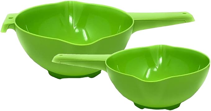 Tupperware 1 Qt and 2 Qt Colanders Set of 2 in Apple Green by Tupperware