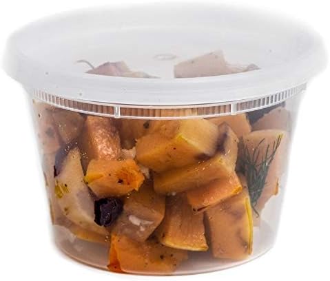 16 oz - 100 Count - Food Storage Plastic Deli Containers with Lids for Meal Prep, Soup, Deli, Lunch,Togo - Microwave Safe, Dishwasher Safe Containers (16 Ounce) - Image 2