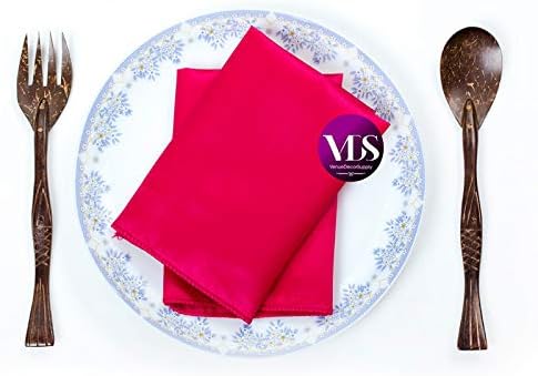 VDS - 150 Pieces | Satin Napkins 12 x 12 Inch Square | Kitchen & Dinner Table Napkins Cloths Handkerchief for Restaurant Bistro Wedding Christmas Birthday Party Dinner Decoration (Magenta) - Image 4