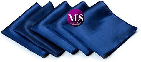 VDS - 150 Pieces | Satin Napkins 20 x 20 Inch Square | Kitchen & Dinner Table Napkins Cloths Handkerchief for Restaurant Bistro Wedding Christmas Birthday Party Dinner Decoration (Navy Blue) - Image 2