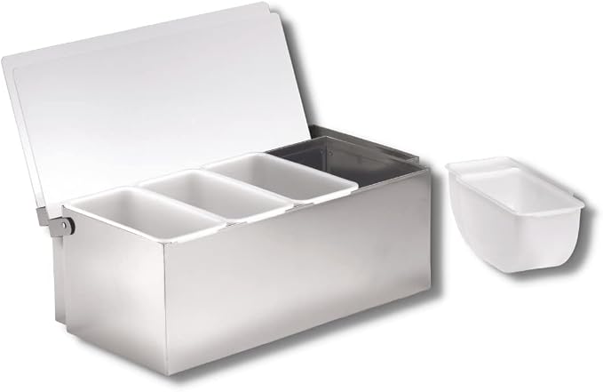 TableCraft Condiment Caddy, Pizza Topping Station, Stainless Steel Base by TableCraft