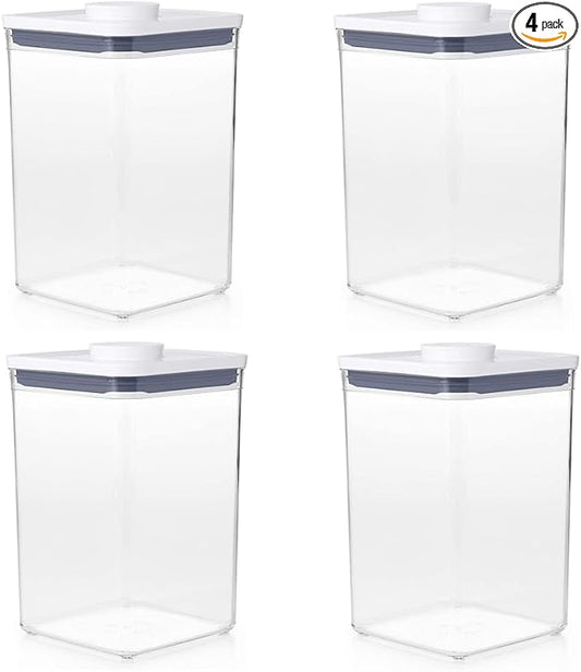 OXO Good Grips POP Container 4.4-Quart Square Airtight Food Storage for for Flour and More (Set of 4) by Unknown