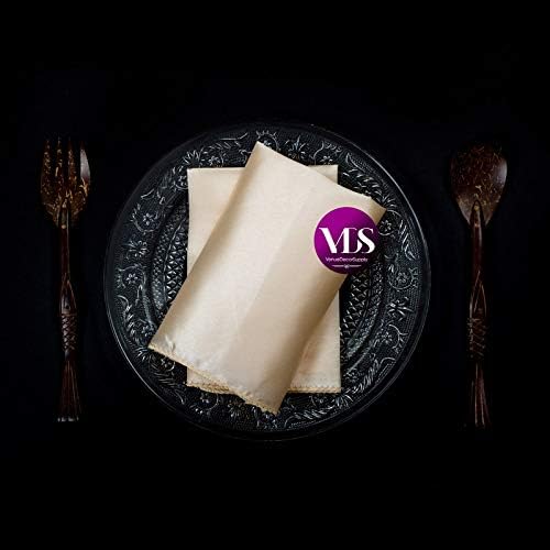 VDS - 200 Pieces | Satin Napkins 12 x 12 Inch Square | Kitchen & Dinner Table Napkins Cloths Handkerchief for Restaurant Bistro Wedding Christmas Birthday Party Dinner Decoration (Cream) - Image 4