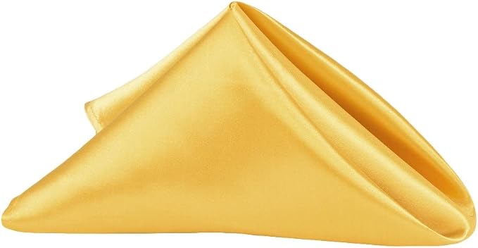 CVL 50 Pk, Satin Napkin 20"x20" Square Edge: Hemmed Material: 100% Polyester - Bright Gold by Unknown